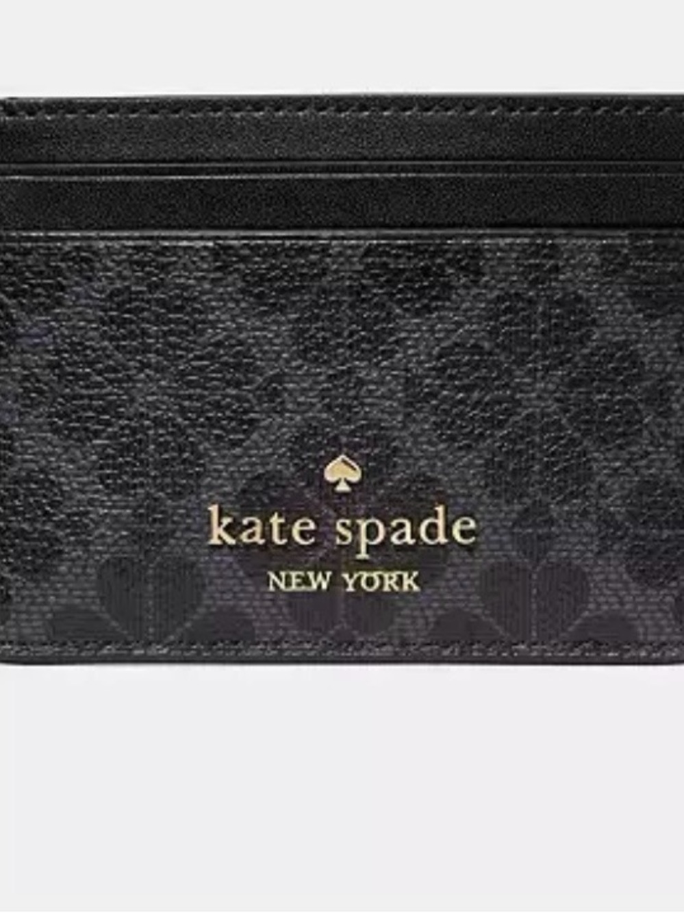 kate spade Black Cardholder with Gold Logo